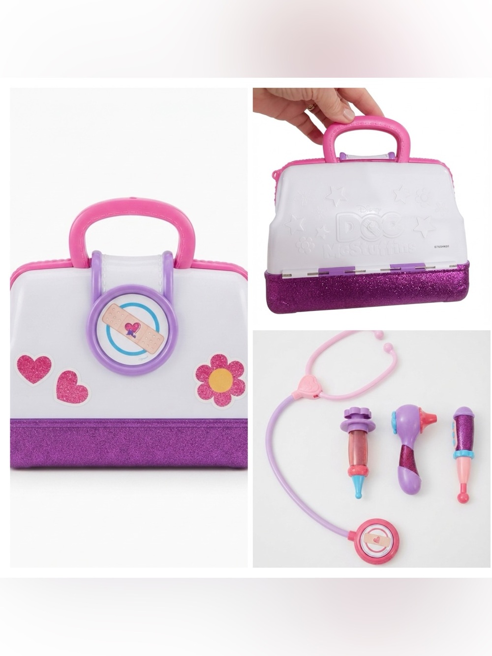 Disney Doc McStuffins Play Doctor Bag- Otoscope,Syringe,Thermometer, Stethoscope